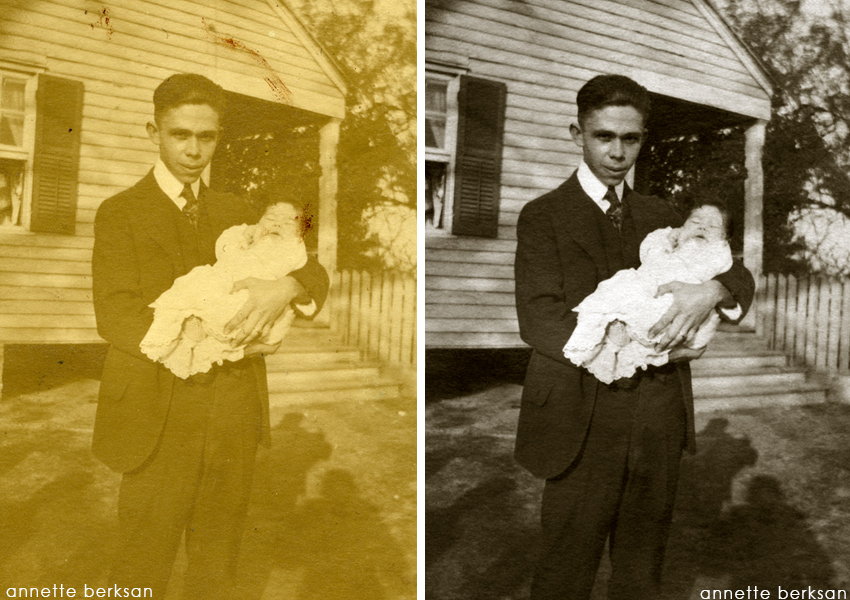 Robert with Baby - Before and After